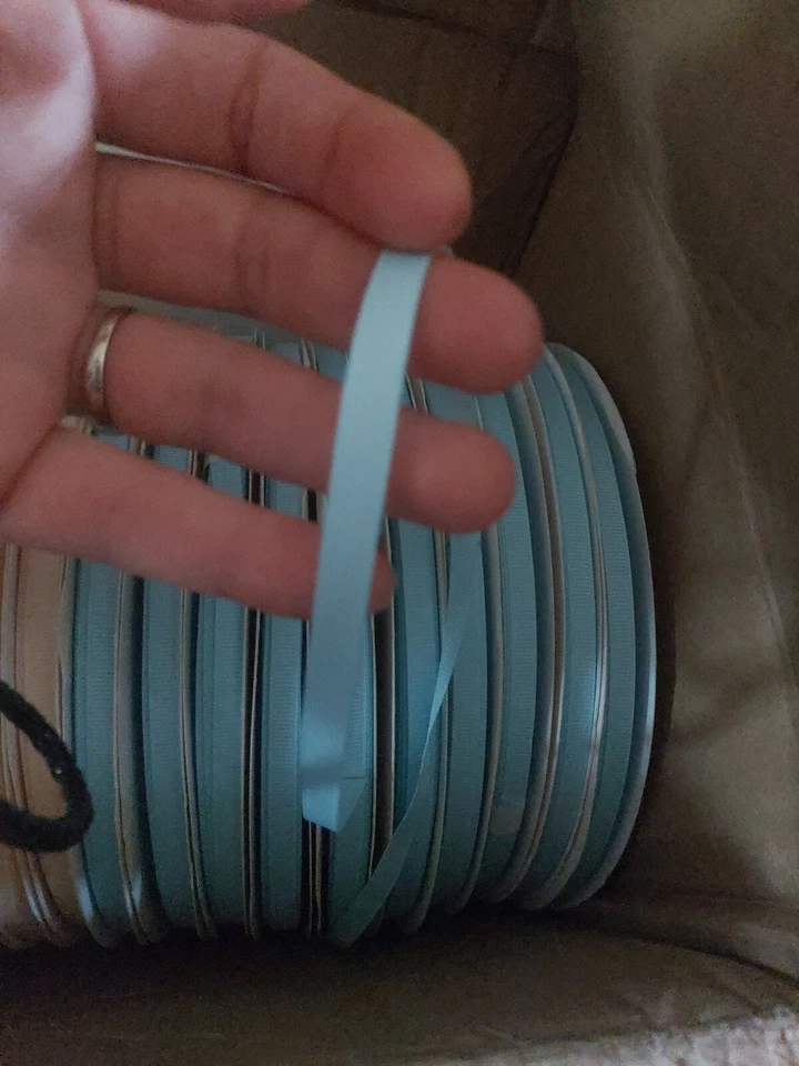 Solid Color Grosgrain Ribbon-100 Yards  light blue 1/4" Inch - Image 3 of 3