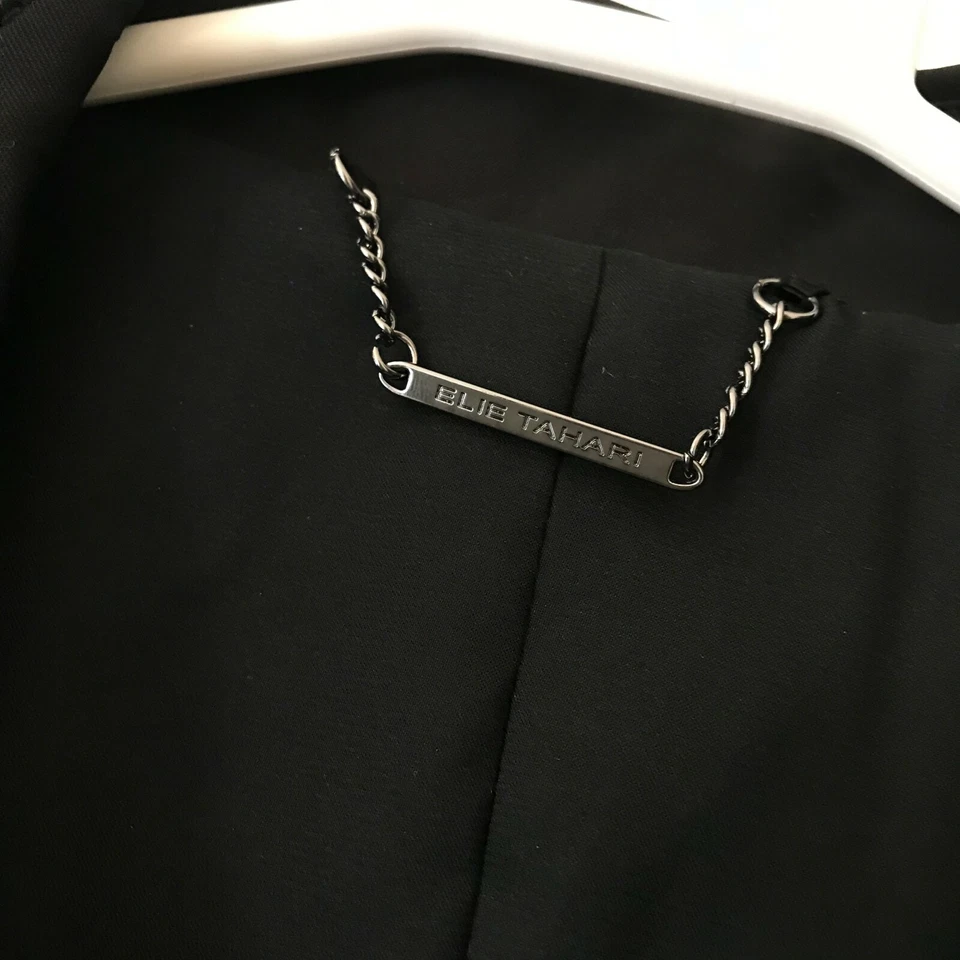 NEW ELIE TAHAR NATANIA COAT . COLOR: BLACK. SIZE: SMALL MSR: $498 - Image 4 of 4