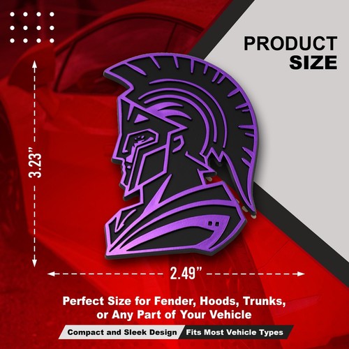 Spartan Emblem Custom Badge 3D Decal Sticker Fender Car Truck SUV Auto Purple - Bild 2 von 7