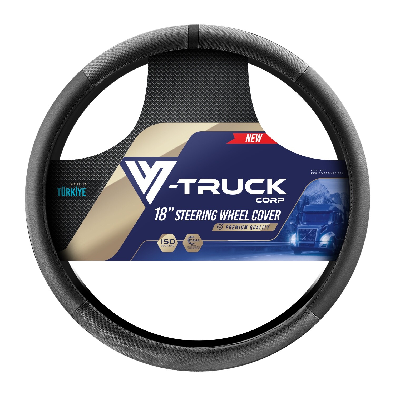 18-inch Non-Slip Steering Wheel Cover for Semi Trucks-image