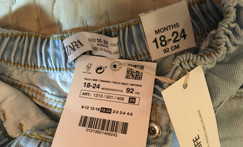 NWT ZARA Baby Light Blue Denim Shorts 100% Cotton Size 18-24 months 92cm - 第 4/5 張圖片