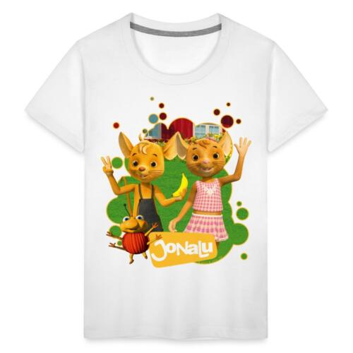JoNaLu Jo Naya Und Lu Winken Fröhlich Kinder Premium T-Shirt - Bild 1 von 4