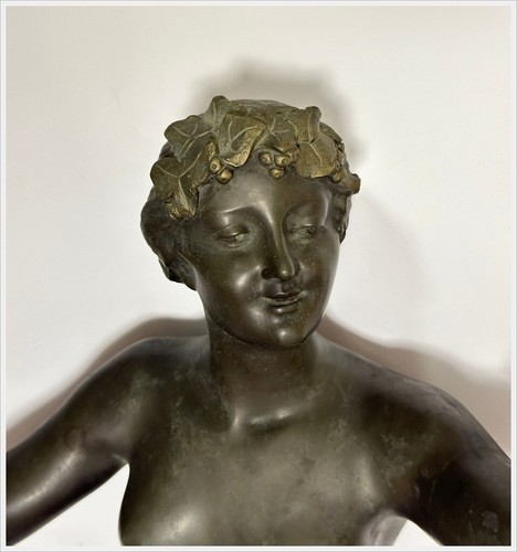 Grande application murale bronze chandelier candélabre Louis-quinze muse bacchantin - Photo 9/22