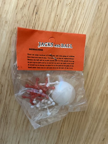 Vintage Jacks and Ball Dime Store Toy Game in Original Package Hong Kong 1960's - Picture 4 of 8