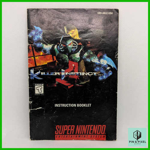 Killer Instinct Super Nintendo SNES Bedienungsanleitung NUR Booklet