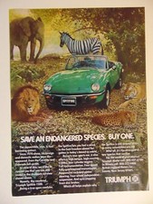 1977 Triumph Spitfire 1500 Endangered Species Vintage Print Ad