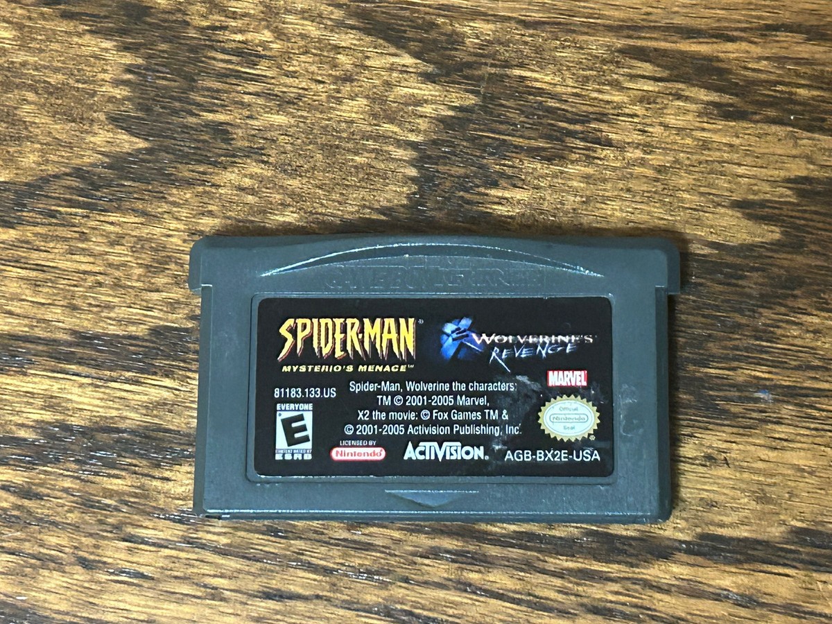 Lot De 2 Jeux GBA : Spider-Man Mysterio's Menace + Wolverine's Revenge – Bon état