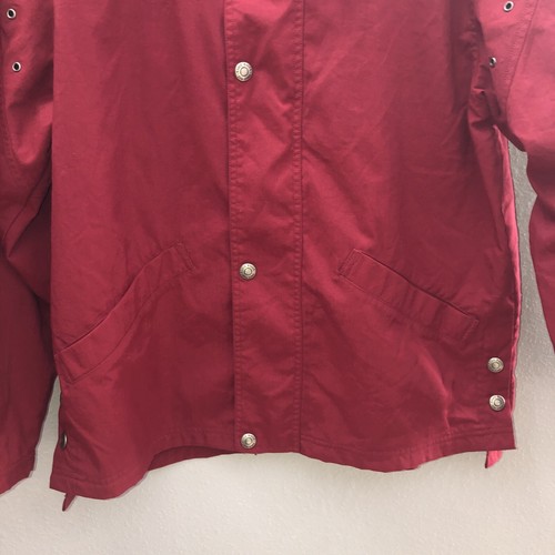 Eddie Bauer Jacket Overcoat Mens Size S Oversized Burgundy/Blue Full Zip W/Snaps - Picture 11 of 17