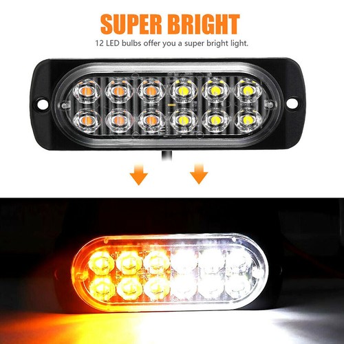 Amber Lights Buy XRIDONSEN 2 In 1 Emergency Strobe Police Lights Traffic Advisor Light Bar 144 Led Warning Hazard Safety Interior Windshield Dash Deck Split Mount For Vehicles Trucks Car 2 X - Foto 2