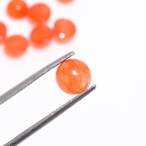 Orange Jade Round Shape Cabochon Calibrated Gemstone Wholesale Loose Stones - Picture 12 of 12