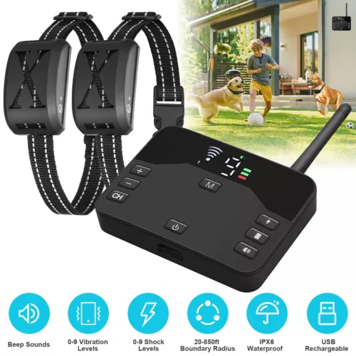 Recinzione Elettrica per Cani 2 in 1 Wireless Recinzione per Cani Collare Sistema di Contenimento per Animali Domestici - Foto 14 di 68