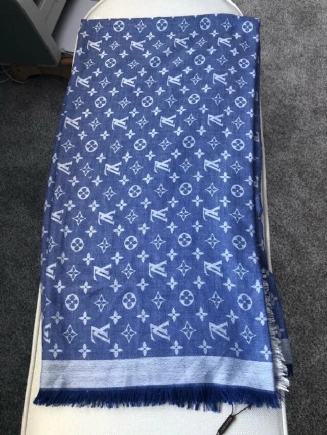 Louis Vuitton Monogram Blue Denim Shawl 