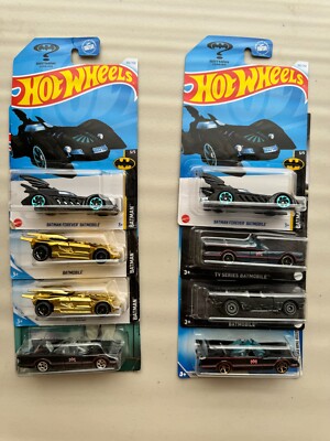Hot Wheels Lot of 8 Batman Forever Batmobile / TV Series Batmobile