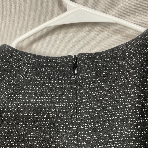 LK Bennett Dress Women 2 Black Speckled Wool Sheath Mira Ruched Career Capsule - Picture 7 of 10