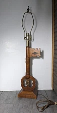 Vintage Tell City Chair Company Skeleton Key Andover Maple Wood Table Lamp