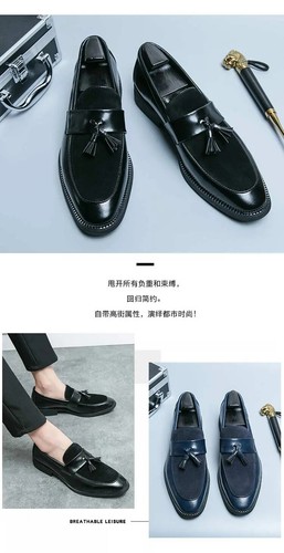 38-46 Mens Tassels Slip on Evening Party Casual Dress Shoes Splicing Spring Size - Picture 10 of 22