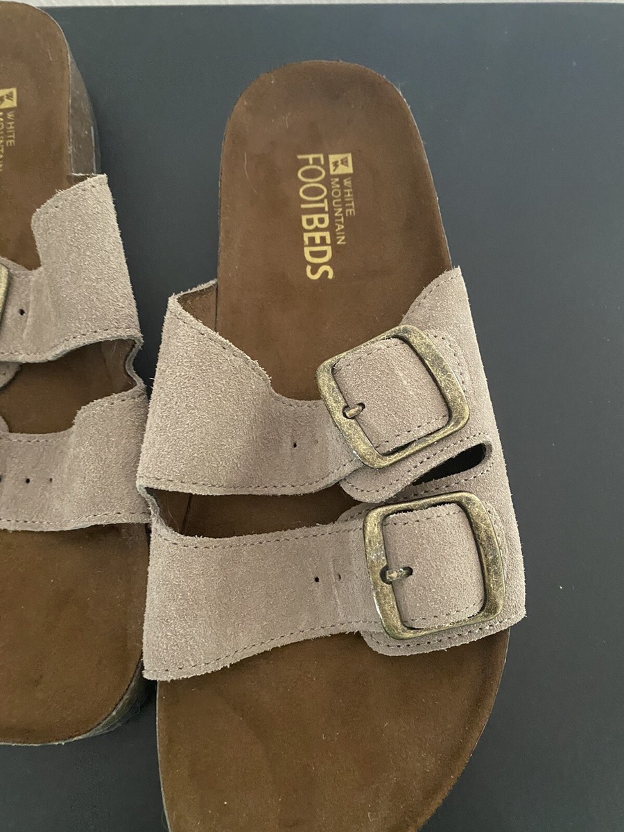 新品 OLD MOUNTAIN RAKUDA camel WHITE MOUNTAIN Women's Helga Double Buckle Flat Sandal Light