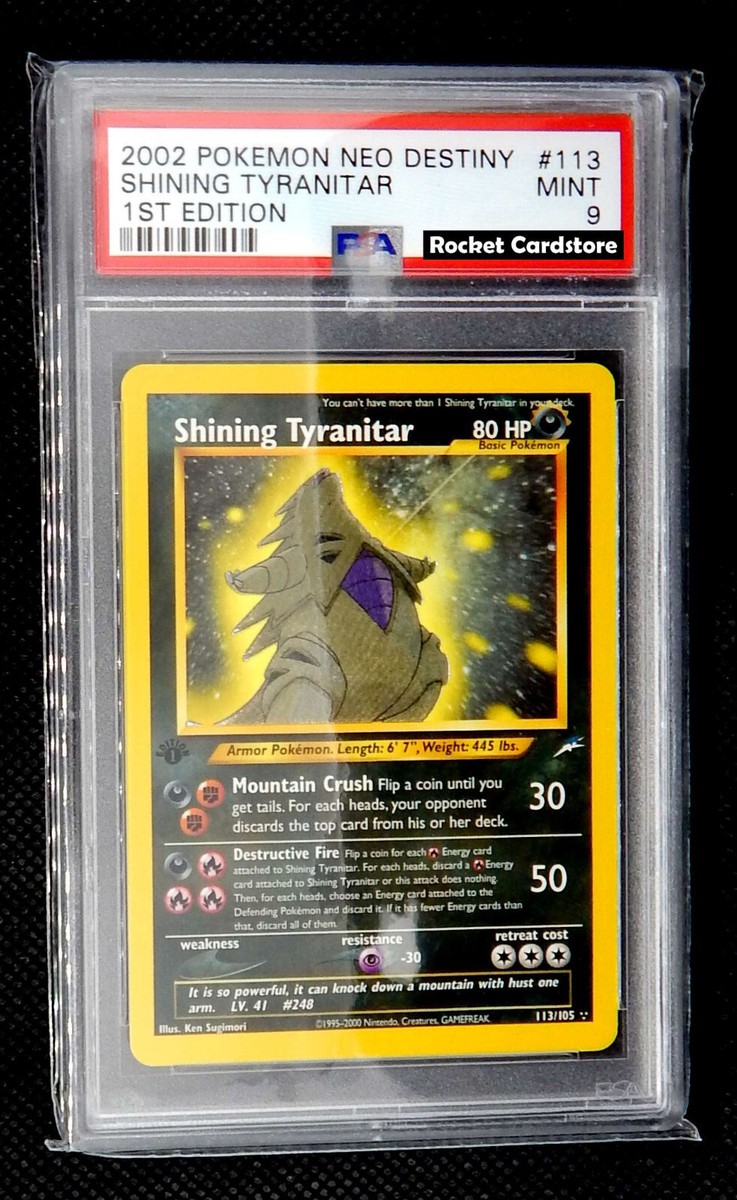 Pokemon Shining Tyranitar 1. Edition 113/105 Neo Destiny PSA