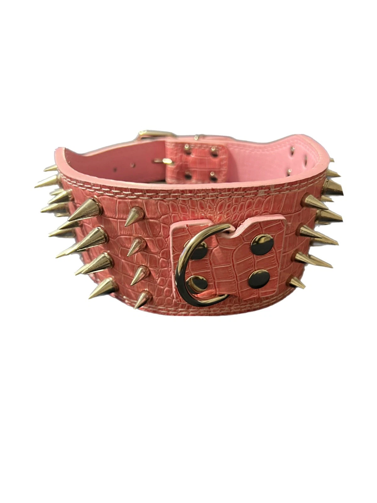 Pink Spiked Studded Dog Collar 3" Wide PU Leather for Large Dogs Pitbull Boxer
Opens in a new window