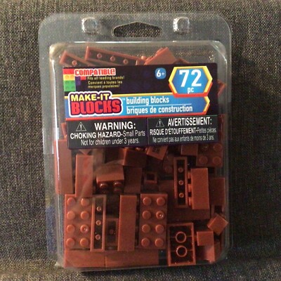NEW Make It Blocks Brown Building Blocks - 72 pieces