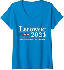 Lebowski 2024 Election Vote Funny Political Name Ladies' V-Neck Tshirt
