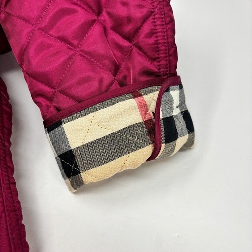 BURBERRY Copford Deep Fuchsia Nova Check Quilted Jacket - Picture 10 of 14