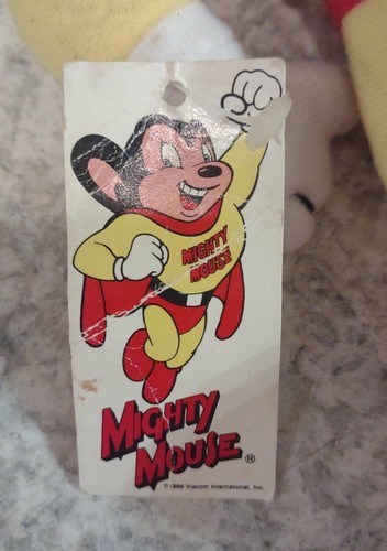 Mighty Mouse 9" Plush Vintage W/Tags Rare Viacom 1989 - Picture 3 of 7