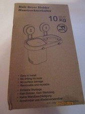 New Hair Dryer Holder Easy to Install No drilling no tools Removable Reusable