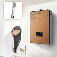 Instant Electric Tankless Hot Water Heater Boiler Set On Demand Bath Shower 110V