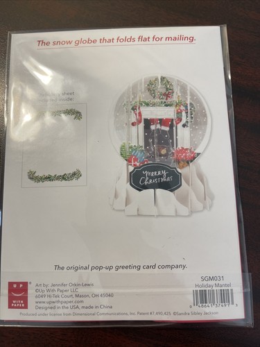 Mantello Babbo Natale con Carta 5 Pollici Pop-Up Globo di Neve Biglietto di Natale - Foto 4 di 4