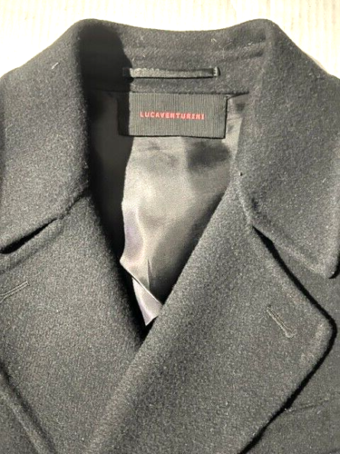 New LUCA VENTURINI Men Blk Double Faced Wool DB Peacoat Coat sz 42 It 52 Italy - Picture 3 of 17