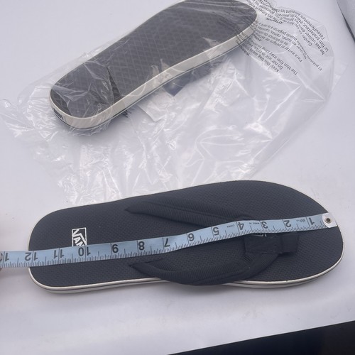 VTG Vans Men's 14 La Costa Black Foxing Line White Sidewall Flip Flops NEW T14 - Picture 8 of 10