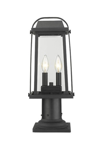 Z-Lite 574PHMR-533PM Millworks 2 Light 19" Tall Outdoor Pier - Black