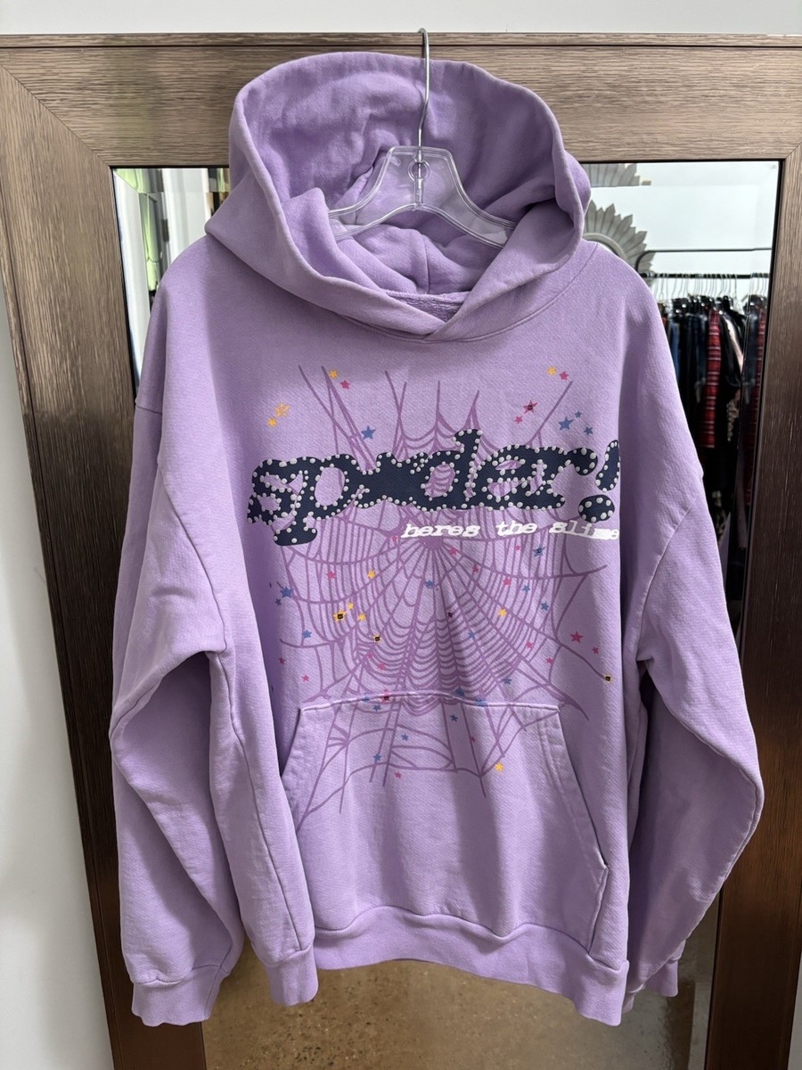 Sp5der Açaí Web Graphic Hoodie Size XL Spider Worldwide EXCELLENT