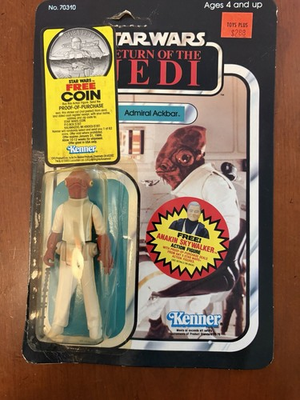 #ad #ad Vintage Kenner Star Wars ROTJ Admiral Ackbar MOC Sealed 65 Back Coin Offer $299.00