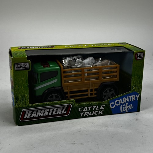 2x Teamsterz Metal Cattle Truck Red & Green Die Cast Toys Farm Vehicles Animals - Picture 5 of 7
