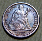 1875 United States Seated Liberty Silver Dime - Extremely Fine Details - # 917