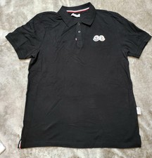 Moncler Double Patch Polo T-Shirt Kurzarm Größe XL Schwarz 