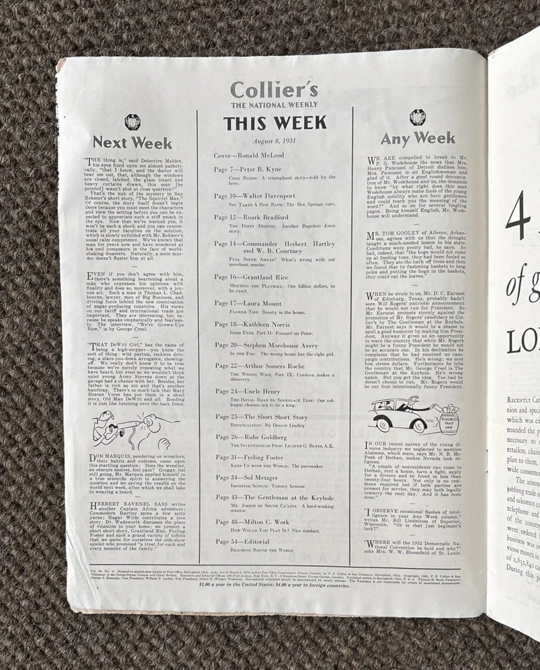 Vintage 1931 Collier's magazine Women’s Diving~Art Nouveau Poster style cover - Image 3 of 4