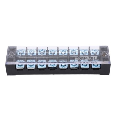 2x Dual Row Screw Terminal Strip Fixed High Current Terminal Blocks With Cov Fit