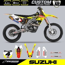 SUZUKI MOTOCROSS GRAFICA CUSTOM MX GRAFICA DECALCOMANIE RM RMZ MAKITA CARMICHAEL