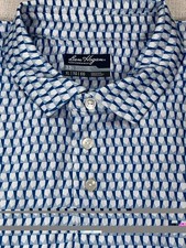 NWT Ben Hogan Performance Short Sleeve Polo Men  s XLarge Blue White UPF 50