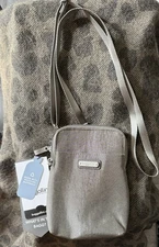 NWT  Baggallini Classic Take Two RFID Bryant Crossbody Bag- Sterling Shimmer