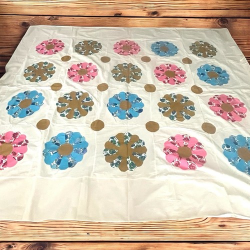 Vintage Quilt Topper 100"x88”LARGE All Cotton, Unfinished Nice Condition Petals - Picture 3 of 7