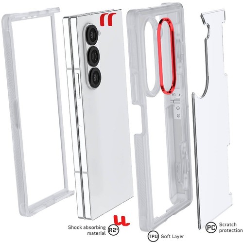 Z Fold 6 Case Clear with Stand and Hinge Protection Phone Cover | Ghostek COVERT - Zdjęcie 4 z 4