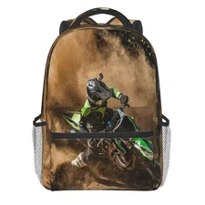 Motocross Dirt Bike Backpack for Boys Girls Men, Travel Laptop Casual College...