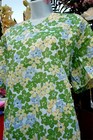 NEW Large MEDICAL NURSING SCRUB Cotton SCRUBS Floral UNIFORM Green V NECK TOP