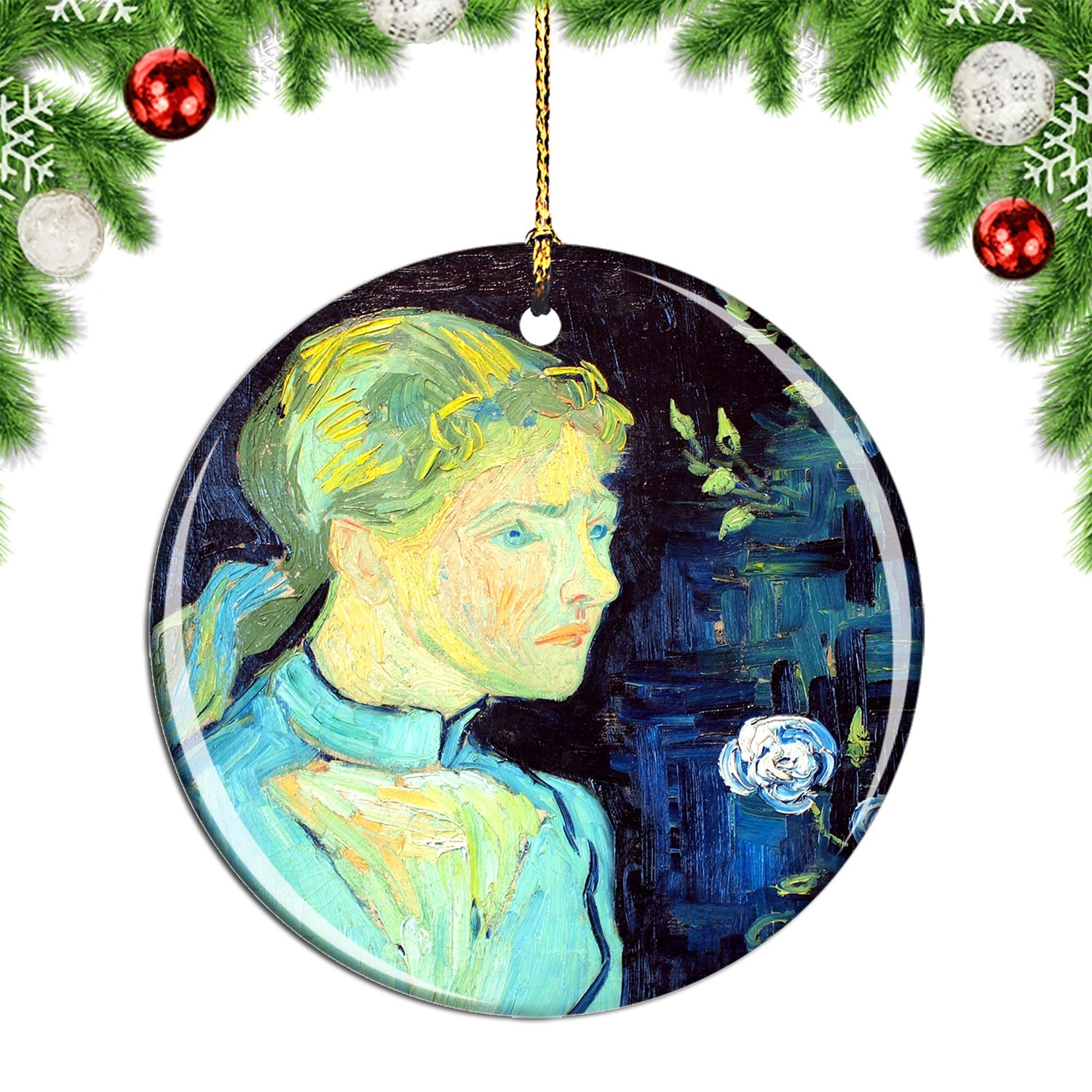 Van Gogh Portrait of Mademoiselle Ravoux Christmas ornament city travel souvenir