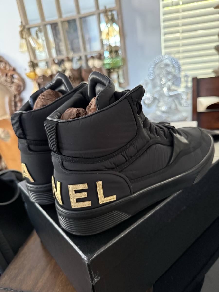 Chanel basket Men's Sneakers Black Hign Top Pre-owned Size 44