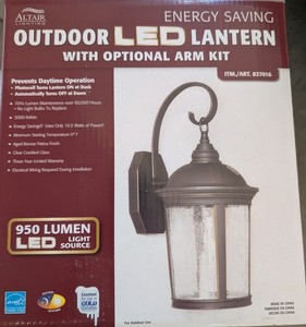 ALTAIR AL-2150 OUTDOOR LED LANTERN 950 LUMEN DUSK-DAWN NEW IN BOX